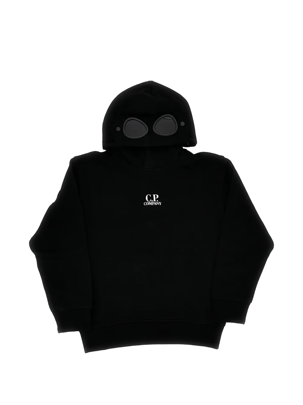 C.P. Company Kids Hoodie met logoprint en bril-detail Zwart