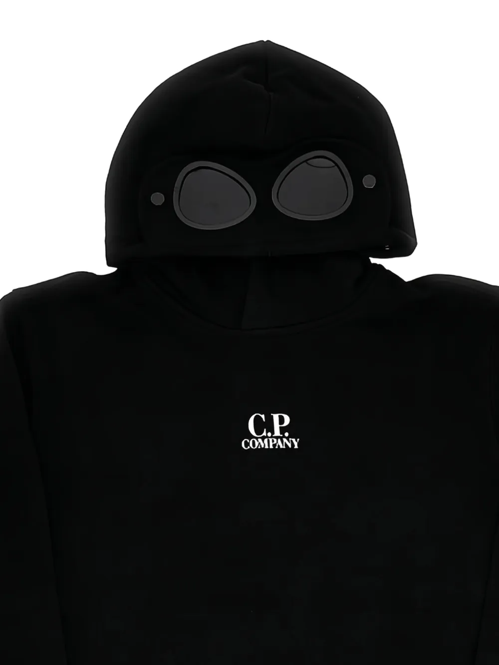 C.P. Company Kids Hoodie met logoprint en bril-detail Zwart