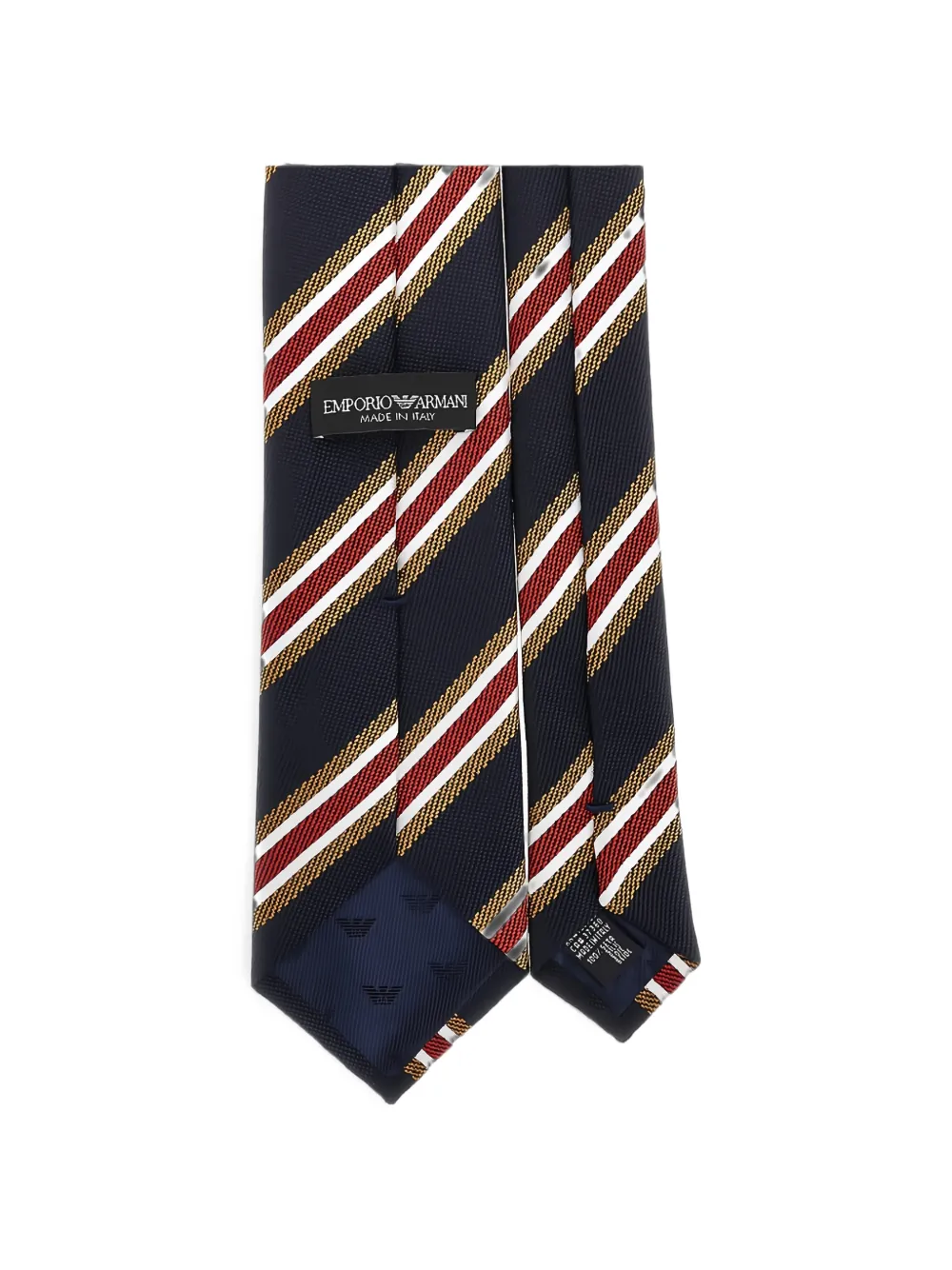 Emporio Armani diagonal-stripe silk tie Blauw