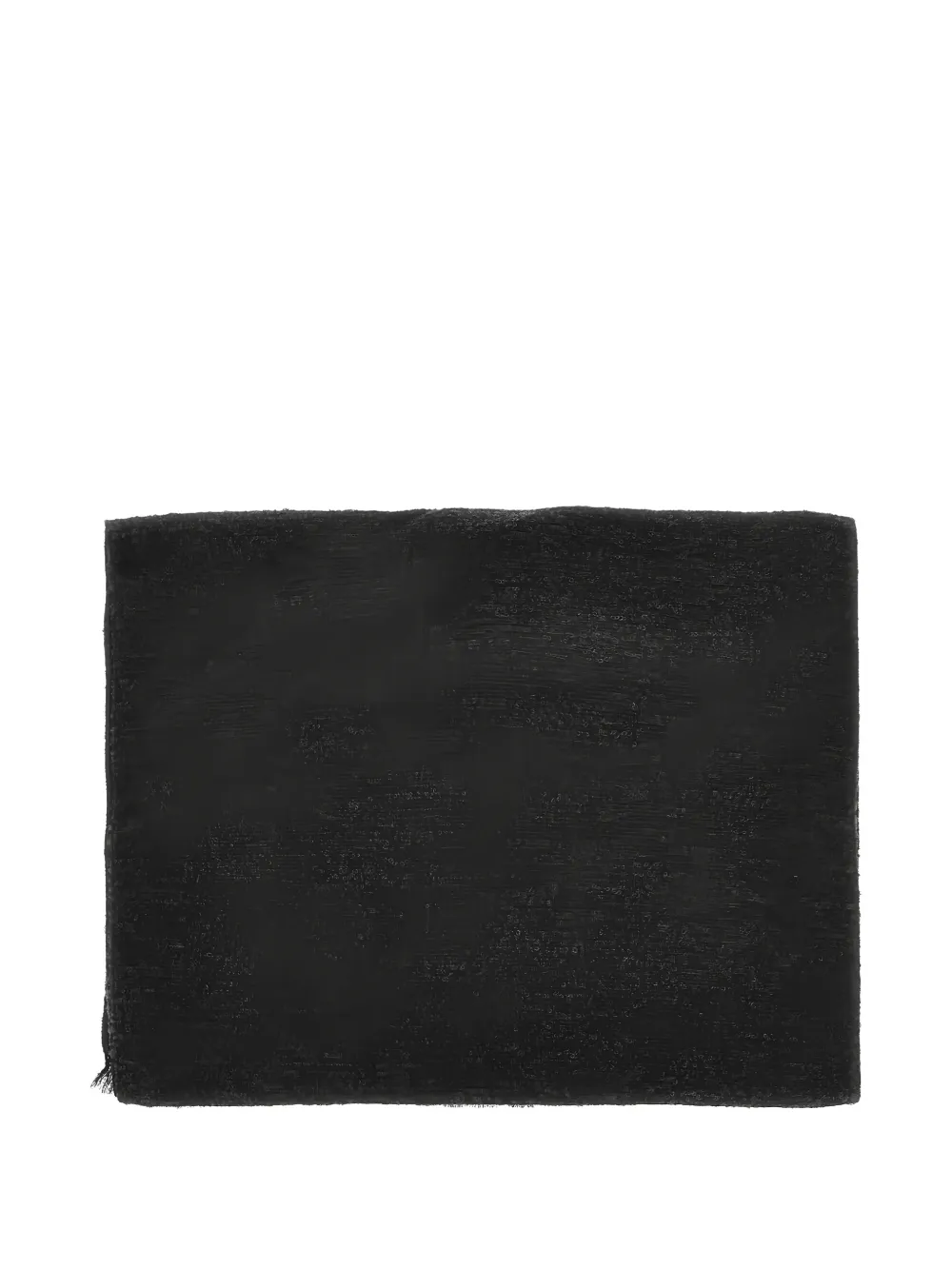 Emporio Armani logo-embroidered fringed scarf - Nero