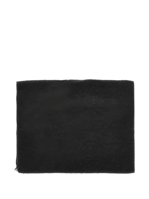 Emporio Armani logo-embroidered fringed scarf