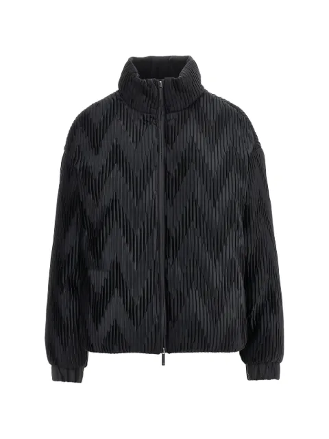 Emporio Armani chevron-pleated high-neck puffer jacket