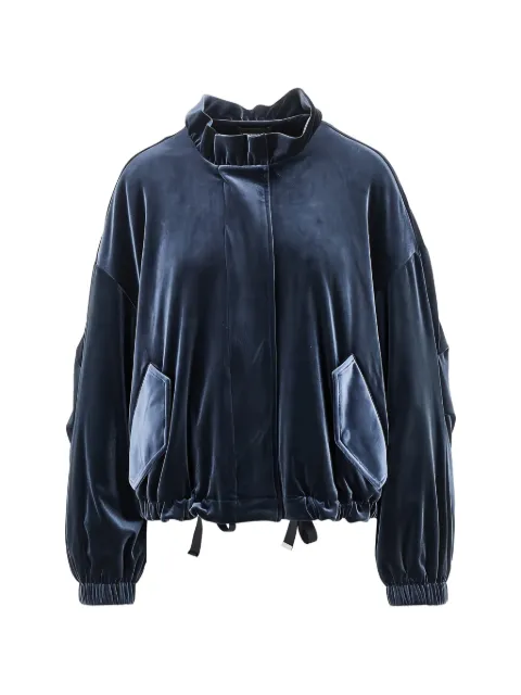 Emporio Armani velvet-effect funnel-neck jacket