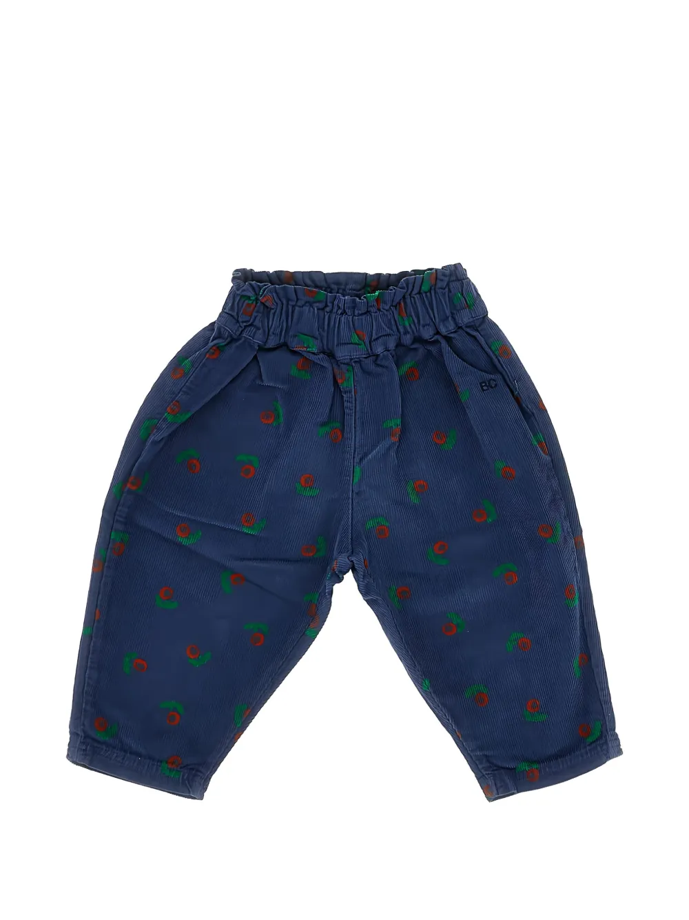 Bobo Choses Ribfluwelen broek met print Blauw