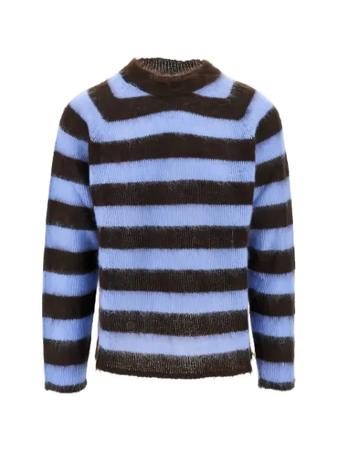 Emporio Armani striped mohair-blend sweater