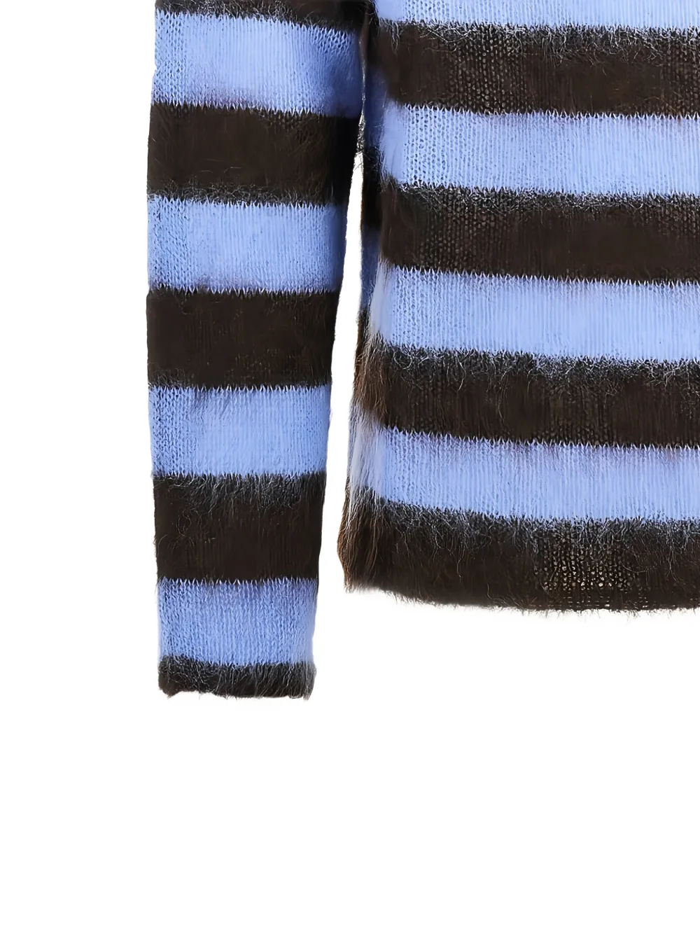 Emporio Armani striped mohair-blend sweater Blauw