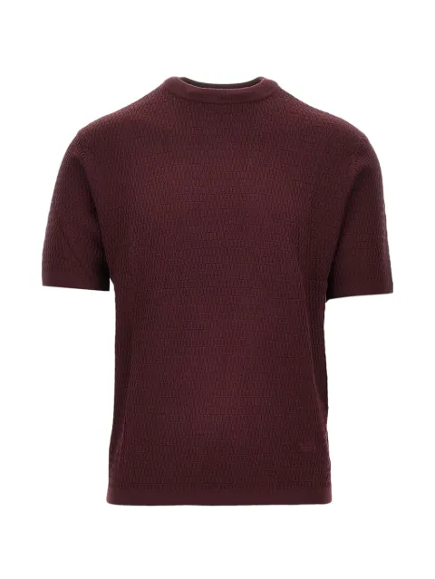 Emporio Armani textured short-sleeve sweater