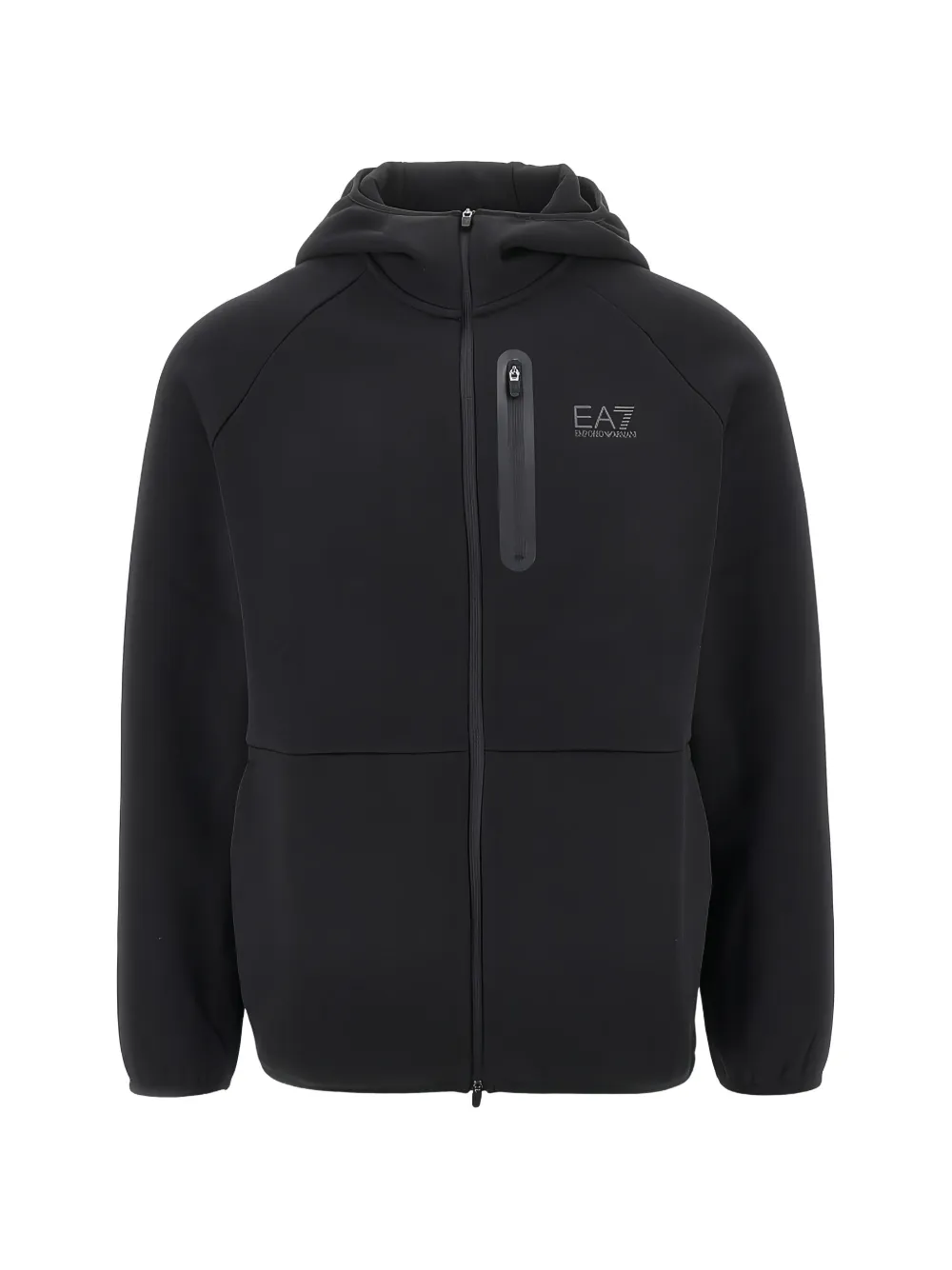 Ea7 Emporio Armani Natural Ventus 7logo-print zip-up hoodie - Nero