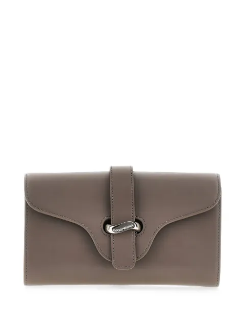 Emporio Armani logo-detailed leather clutch bag