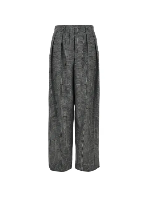 Emporio Armani Pleated check flannel Signature Capsule trousers