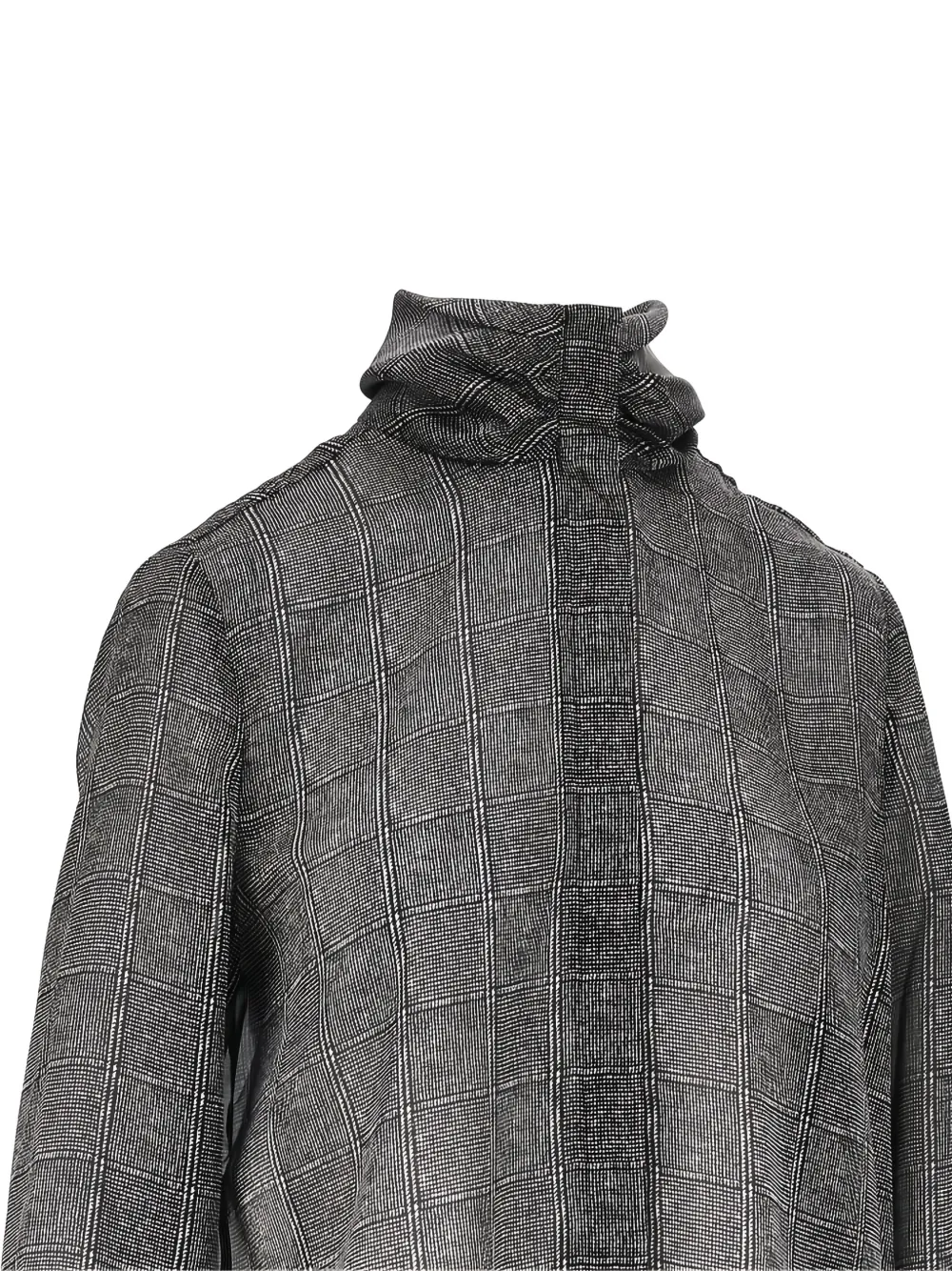 Emporio Armani check-pattern cowl-neck shirt Zwart