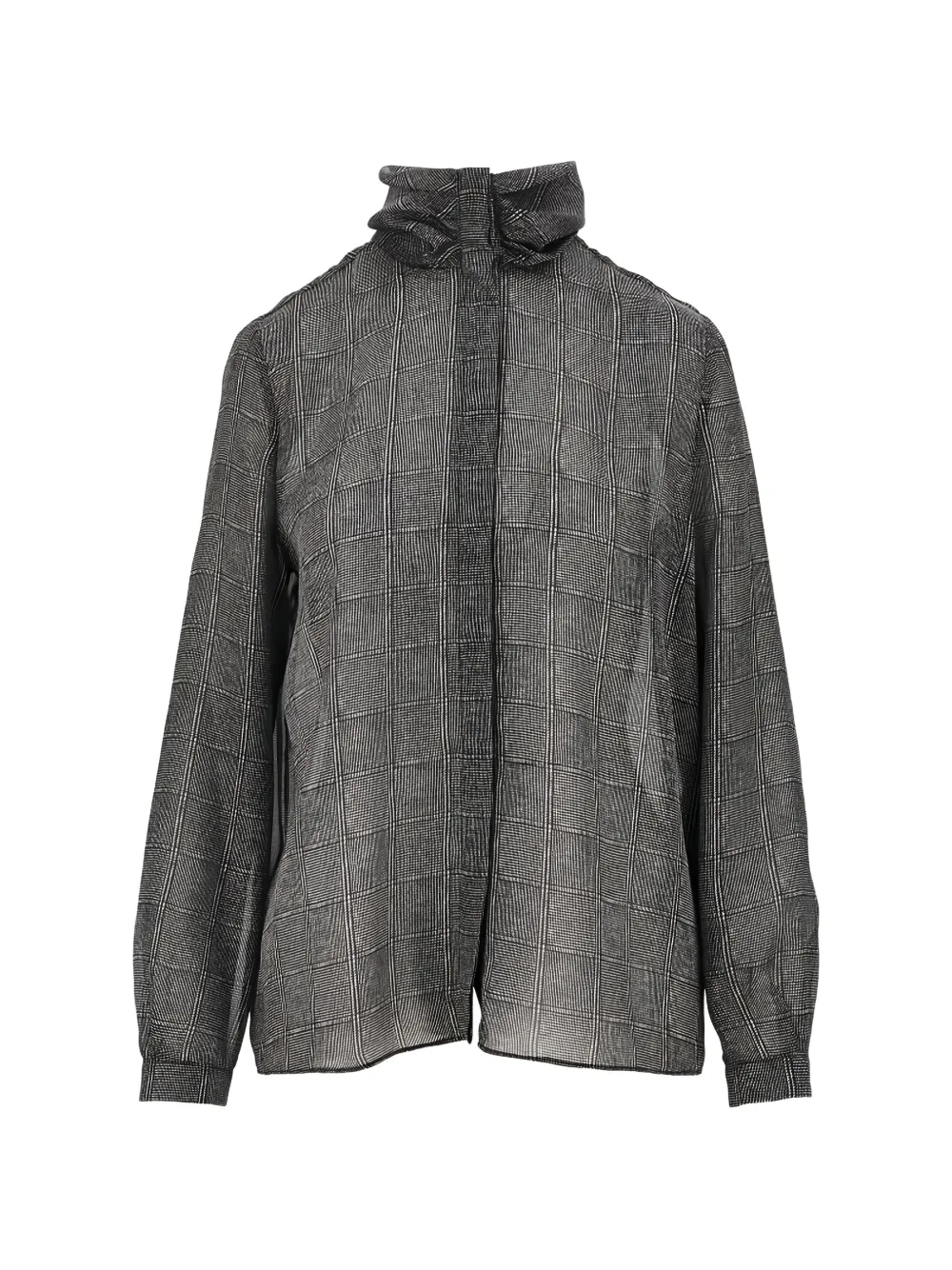 Emporio Armani check-pattern cowl-neck shirt
