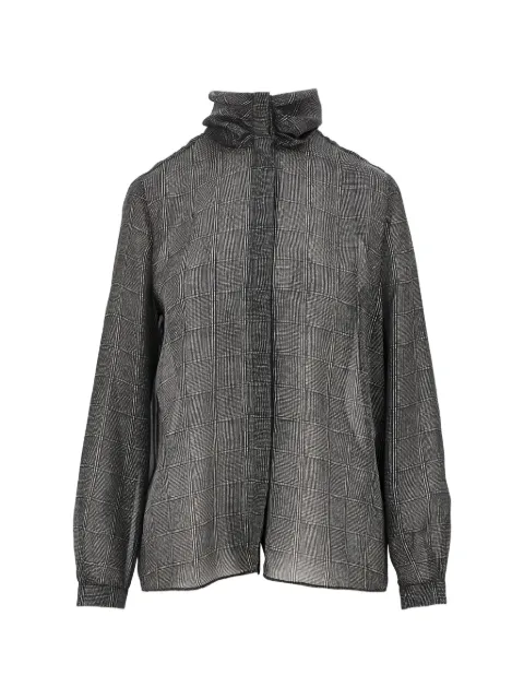 Emporio Armani check-pattern cowl-neck shirt