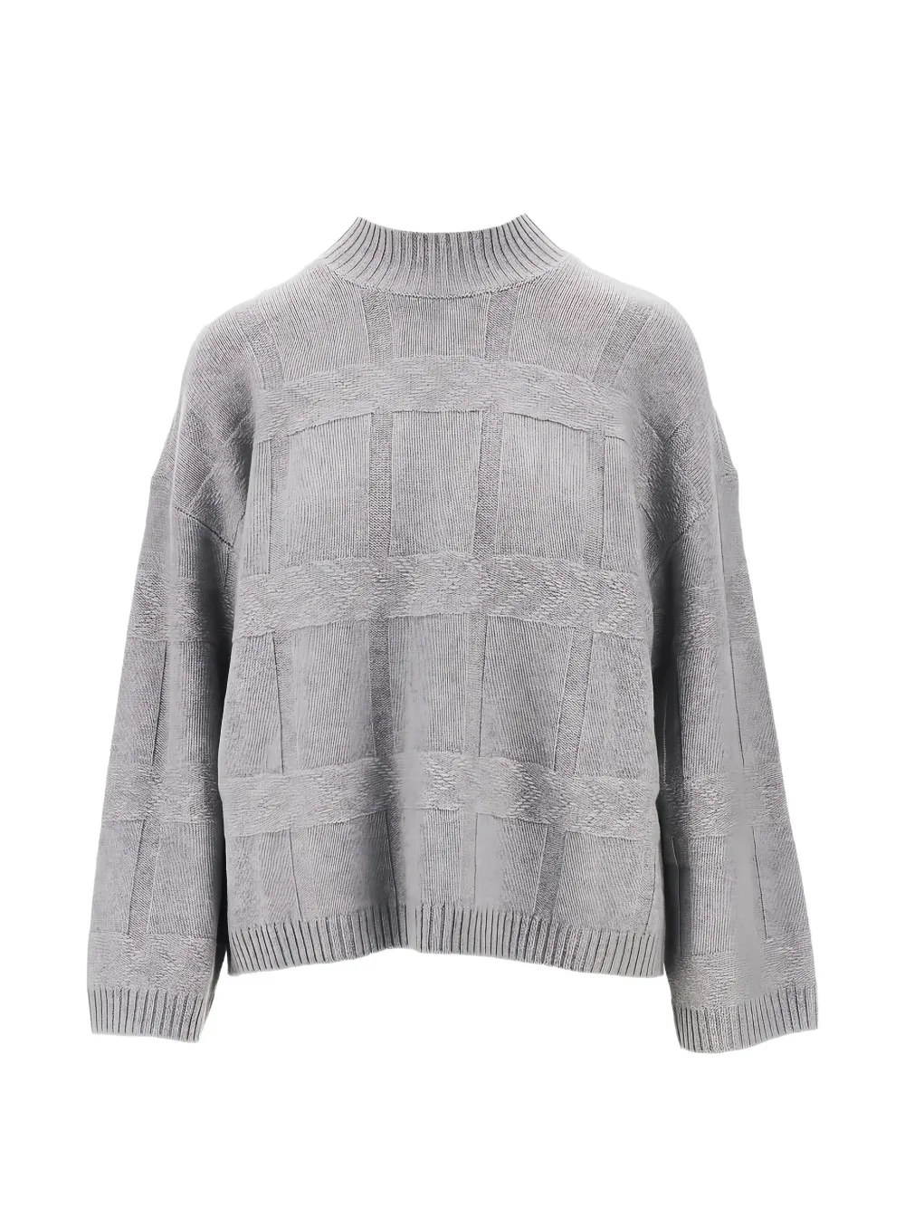 Emporio Armani grid-pattern mock-neck sweater