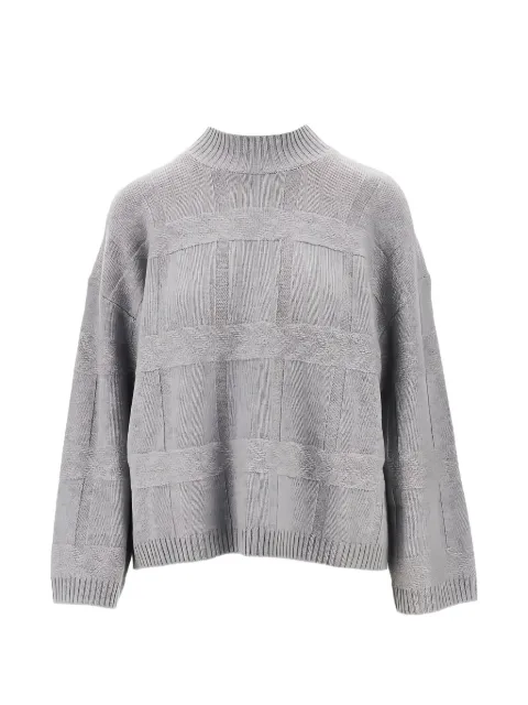 Emporio Armani pull à motif grille et col montant