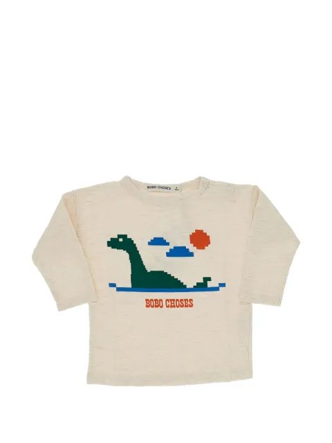 Bobo Choses Lake Monster graphic-print long-sleeve T-shirt