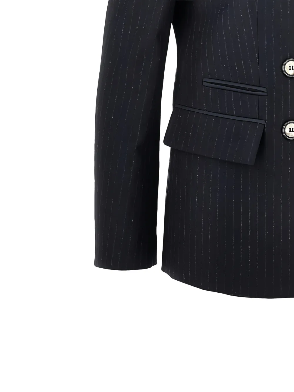 Emporio Armani Blazer met krijtstreep en dubbele rij knopen Blauw