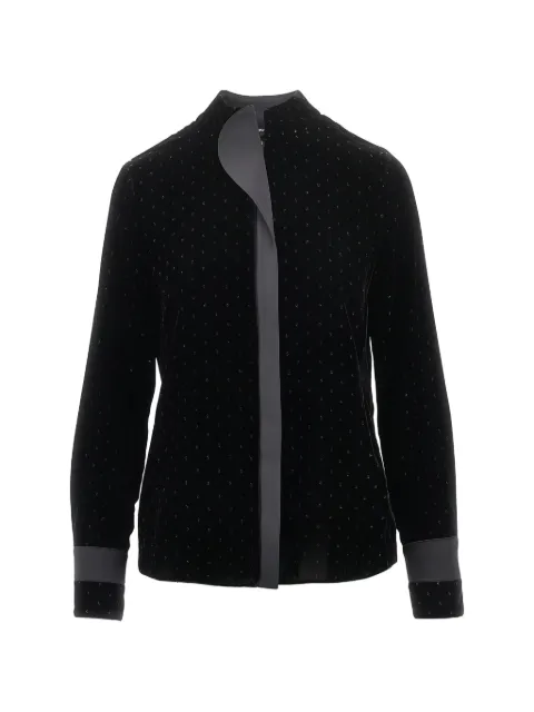 Emporio Armani lurex-detail velvet shirt