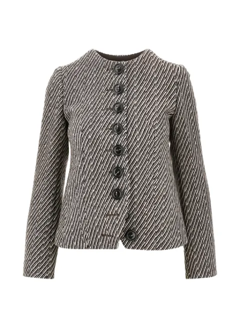 Emporio Armani diagonal-stripe button-up jacket