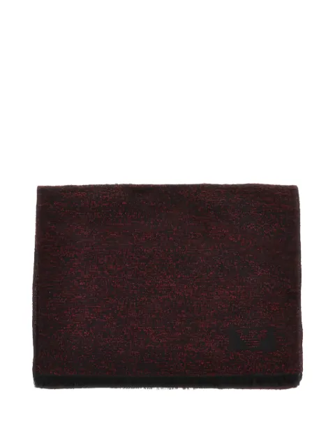 Emporio Armani logo-jacquard frayed scarf