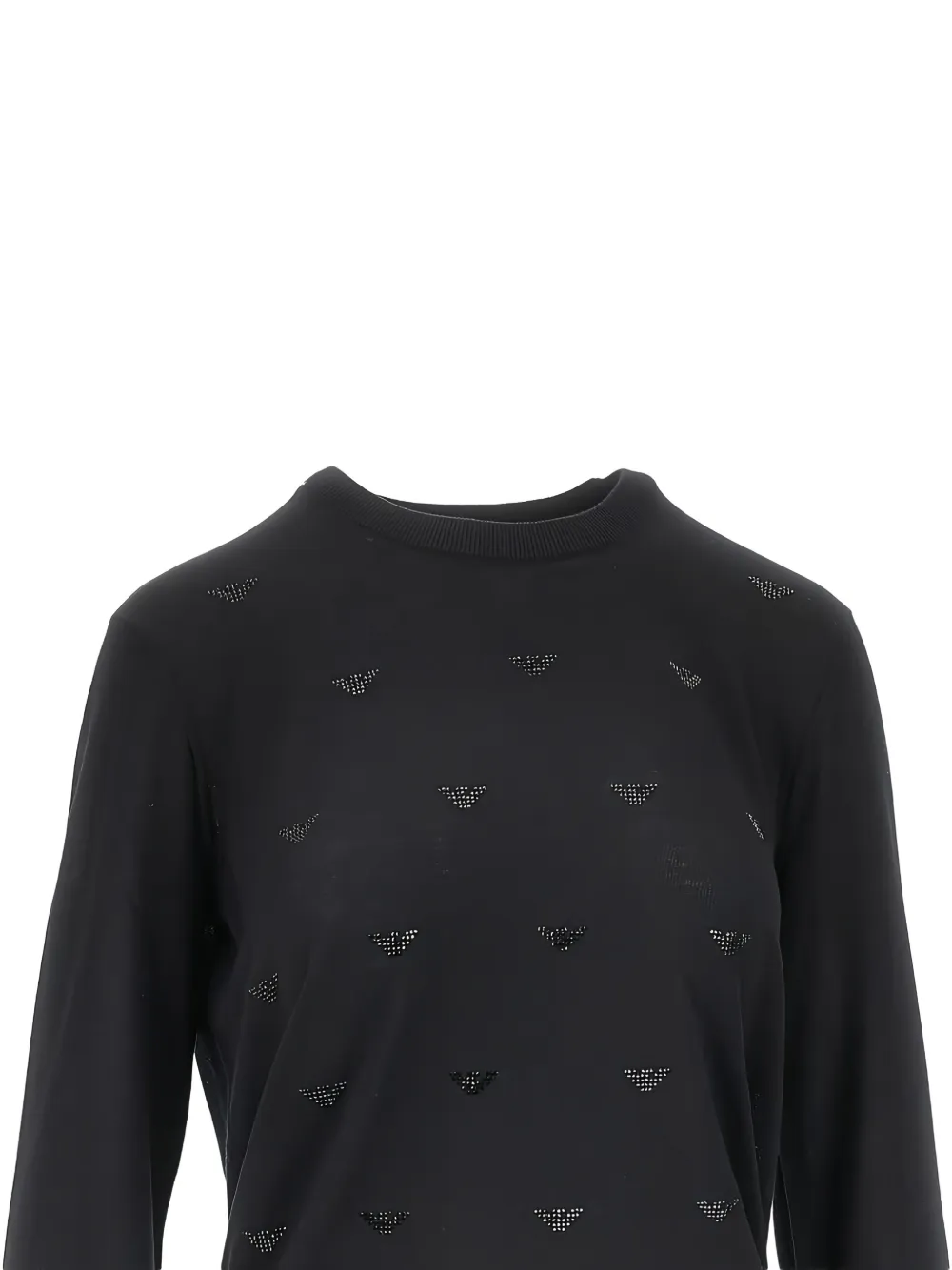 Emporio Armani crystal-embellished sweater Zwart
