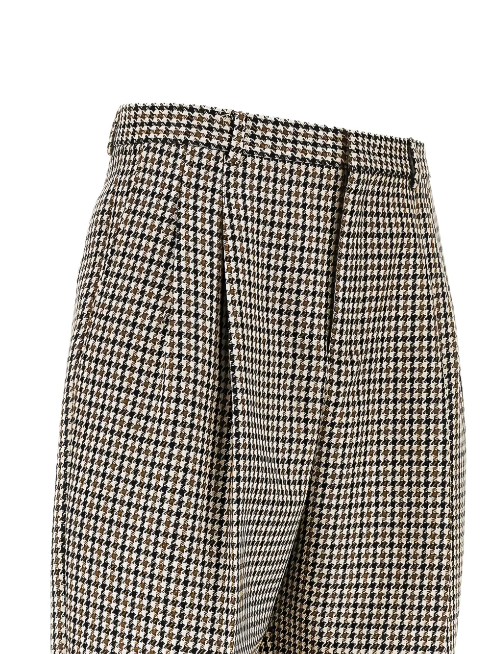 Emporio Armani Plooibroek met pied-de-poule print Beige