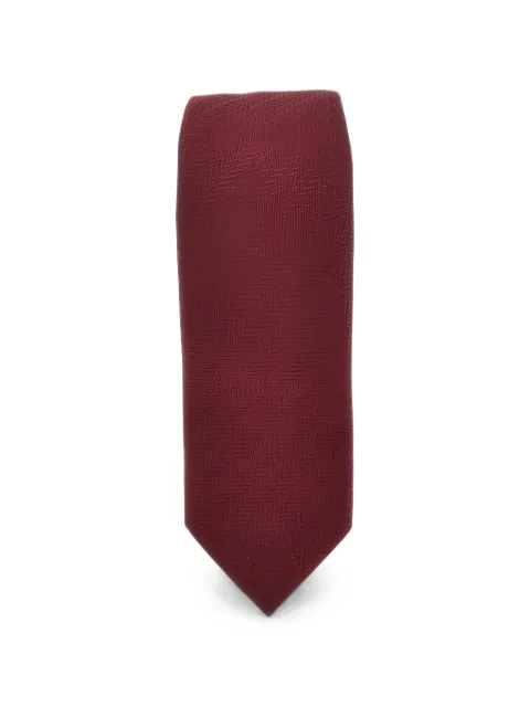 Emporio Armani herringbone-weave silk tie