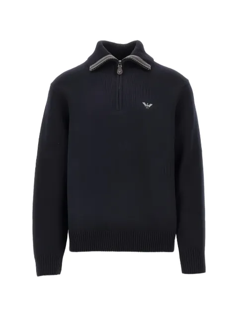 Emporio Armani Hong Kong Capsule Collection half-zip logo-embroidered sweater