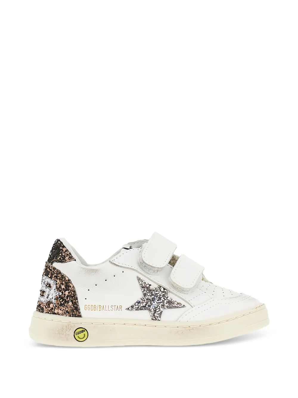 Golden Goose Kids Ball Star glitter-embellished leather sneakers - Bianco