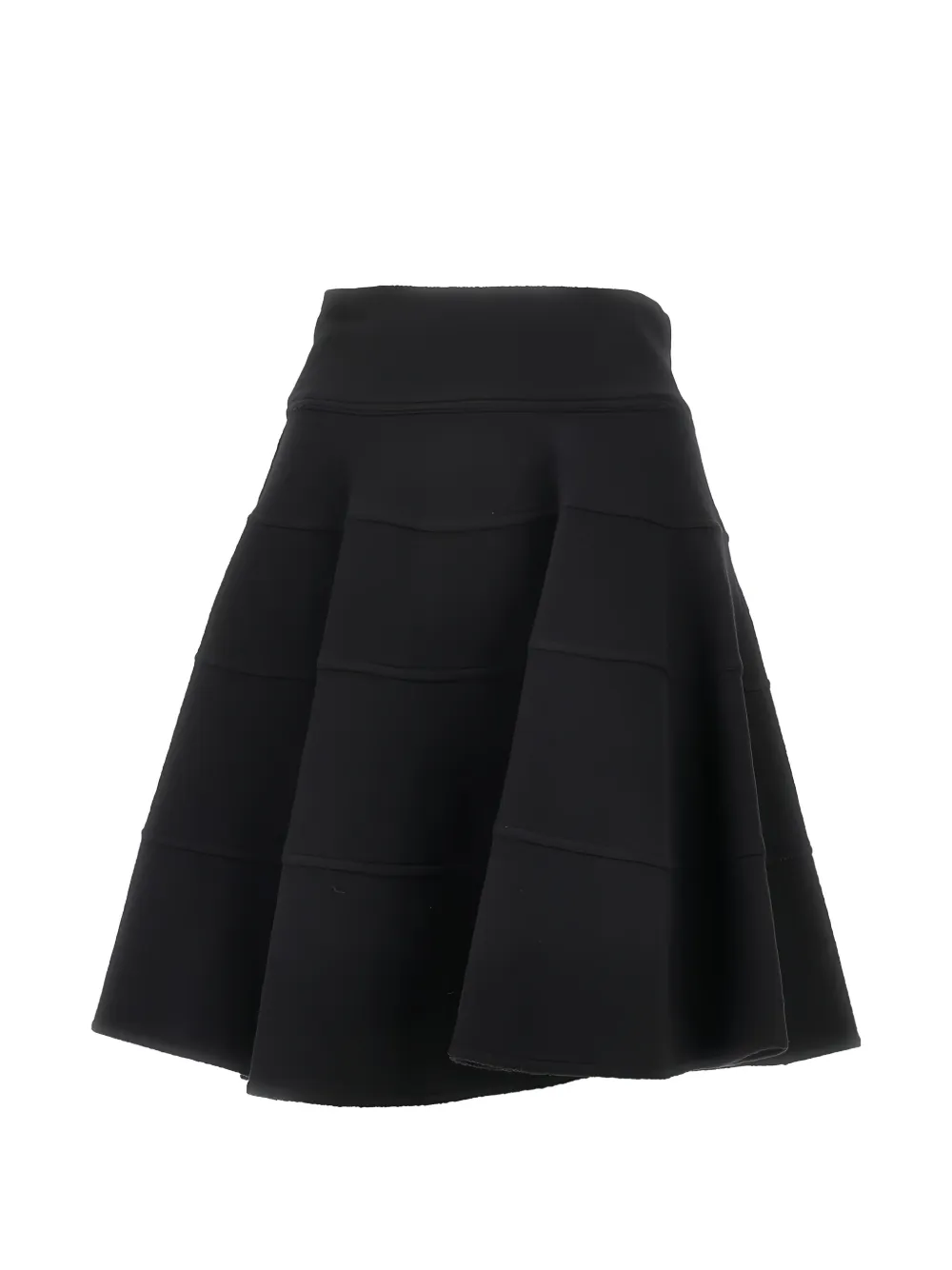Emporio Armani tiered virgin wool skirt - Nero