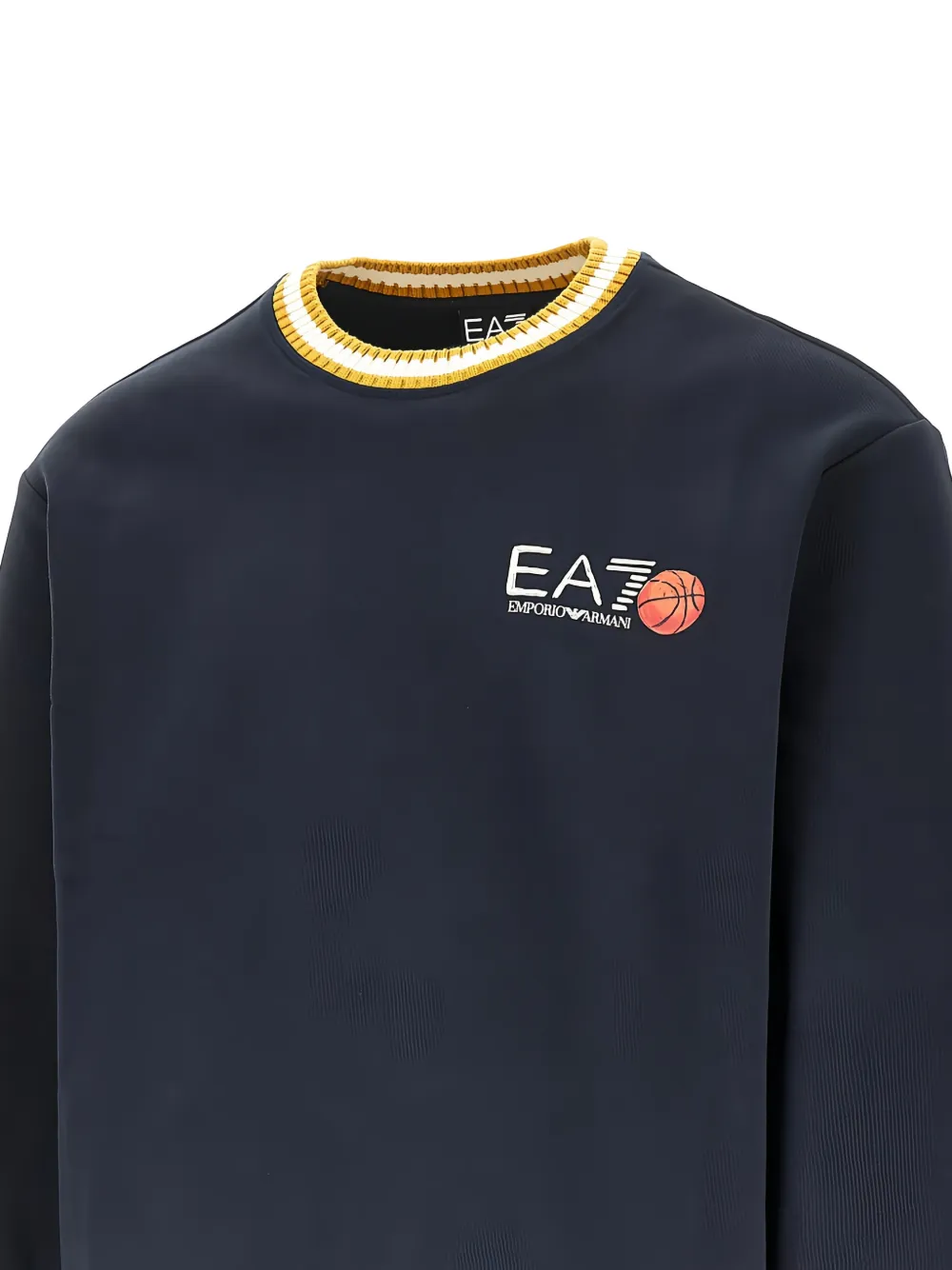 Ea7 Emporio Armani Graphic Series sweater met gestreepte afwerking en logoprint Blauw