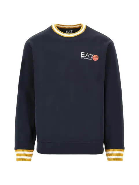 Ea7 Emporio Armani Graphic Series logo-print striped-trim sweatshirt