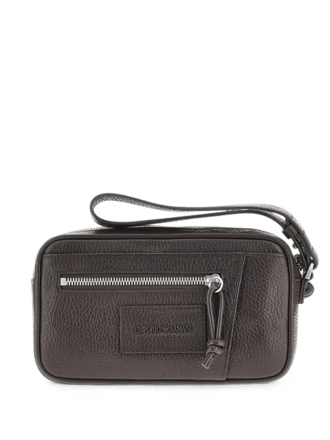 Emporio Armani grained leather clutch bag