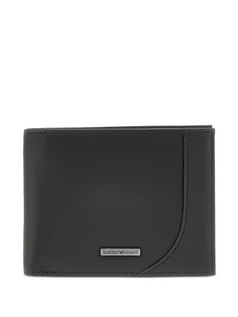 Emporio Armani billetera con placa del logo