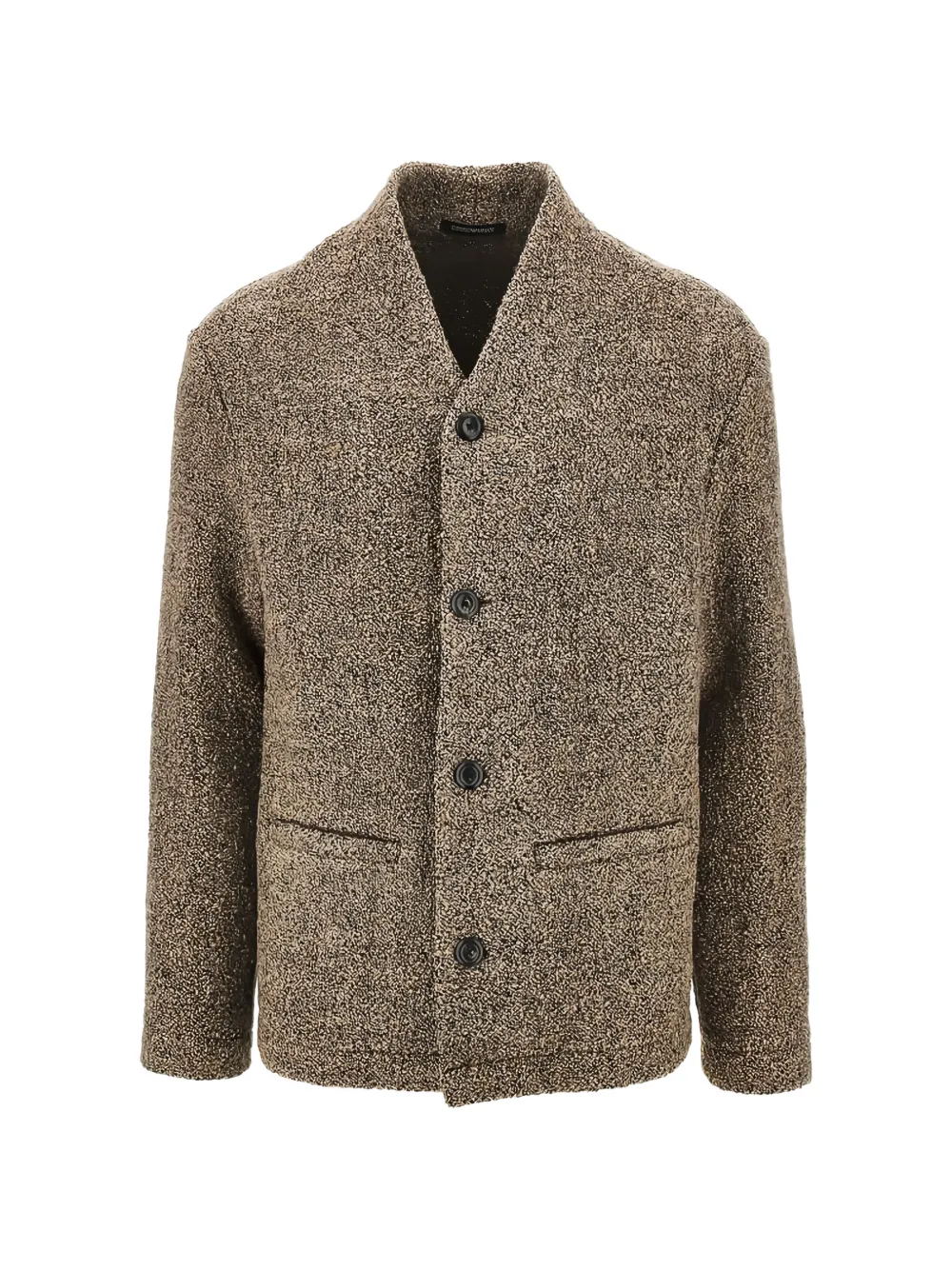 Emporio Armani bouclé-knit single-breasted jacket - Toni neutri
