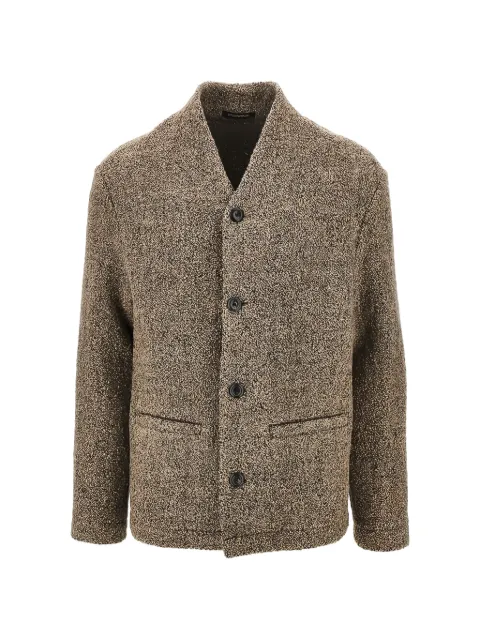 Emporio Armani bouclé-knit single-breasted jacket