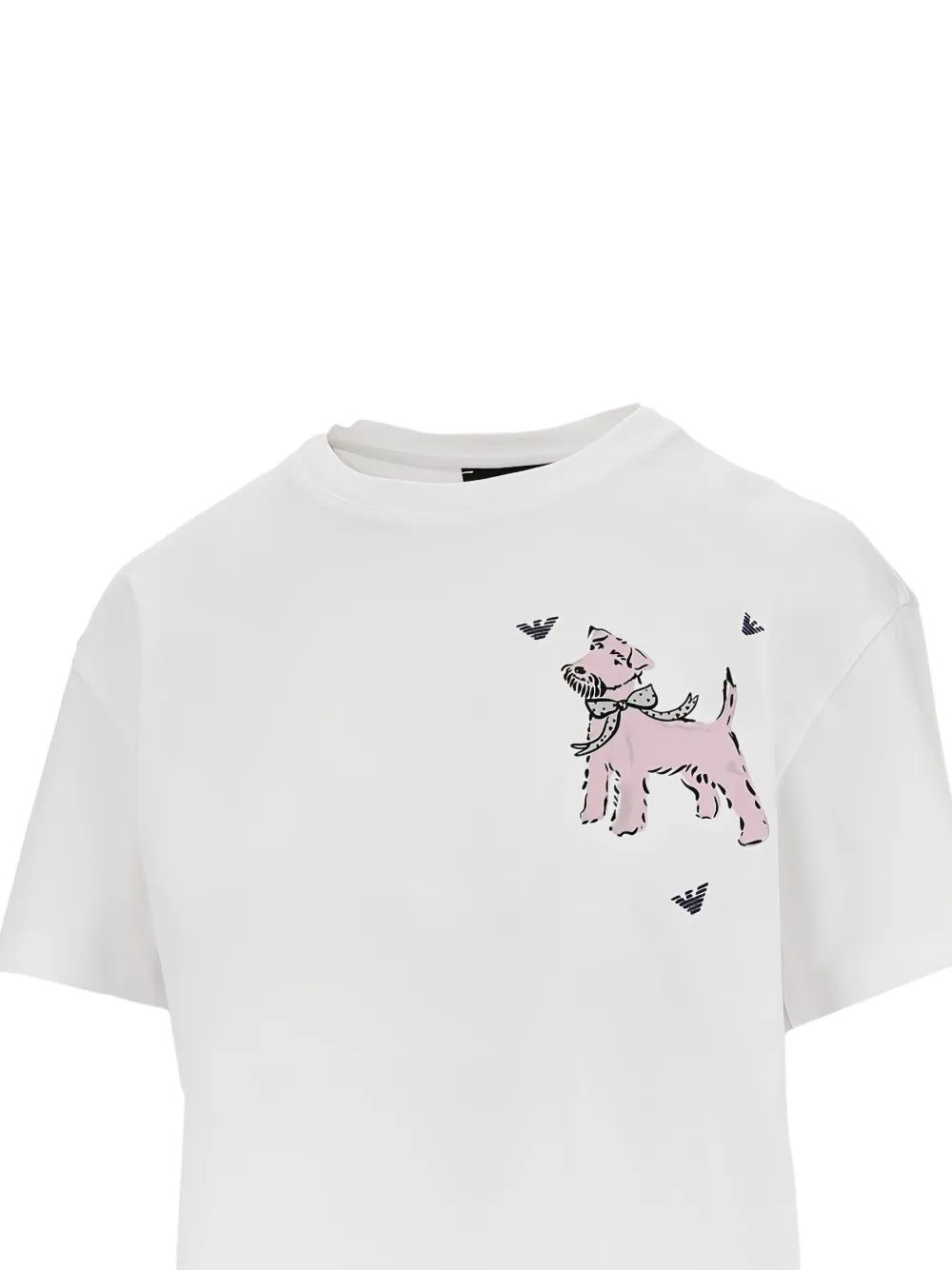 Emporio Armani Katoenen T-shirt met hondenprint Wit