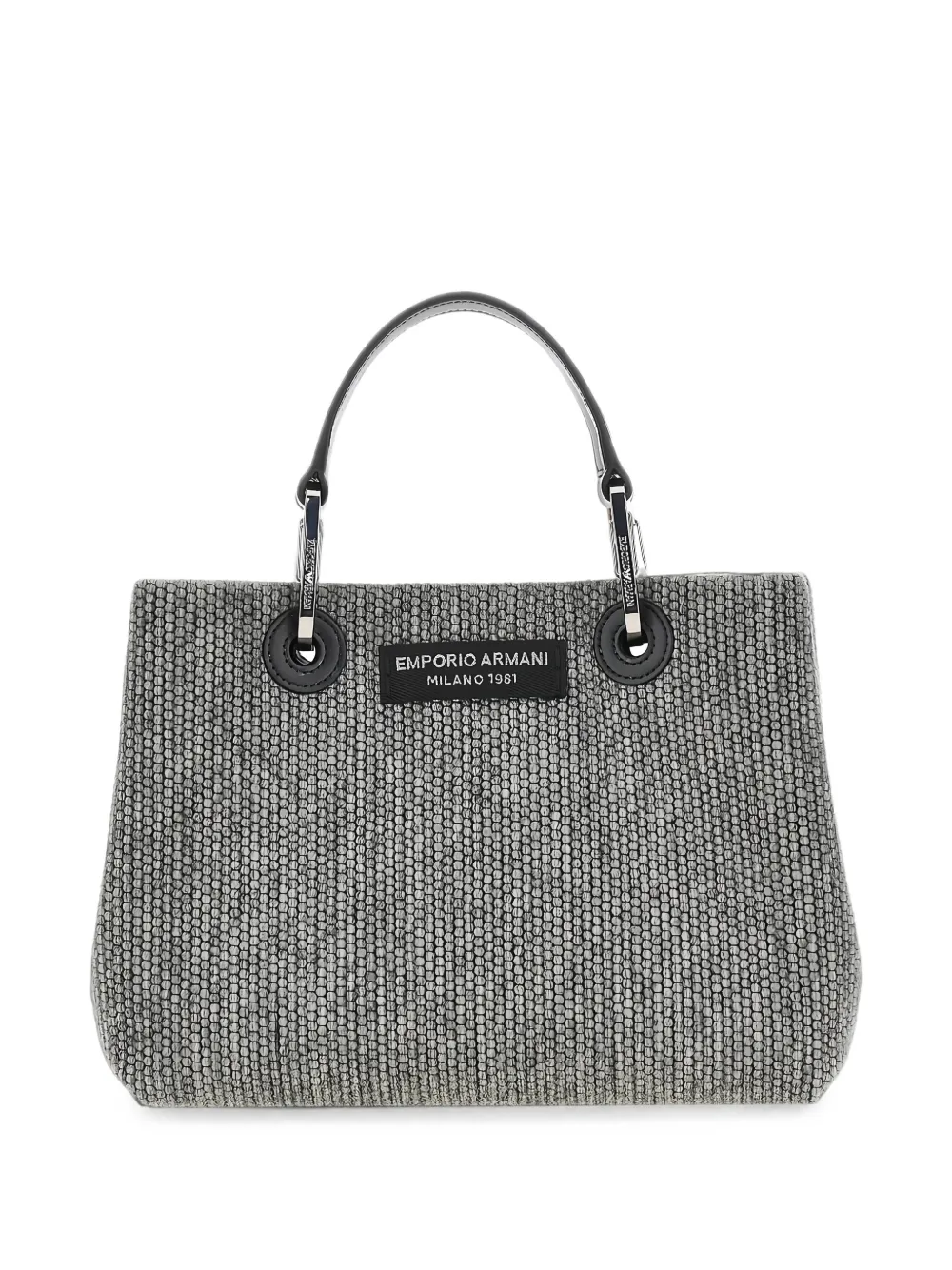 Emporio Armani logo-patch tote bag Grijs