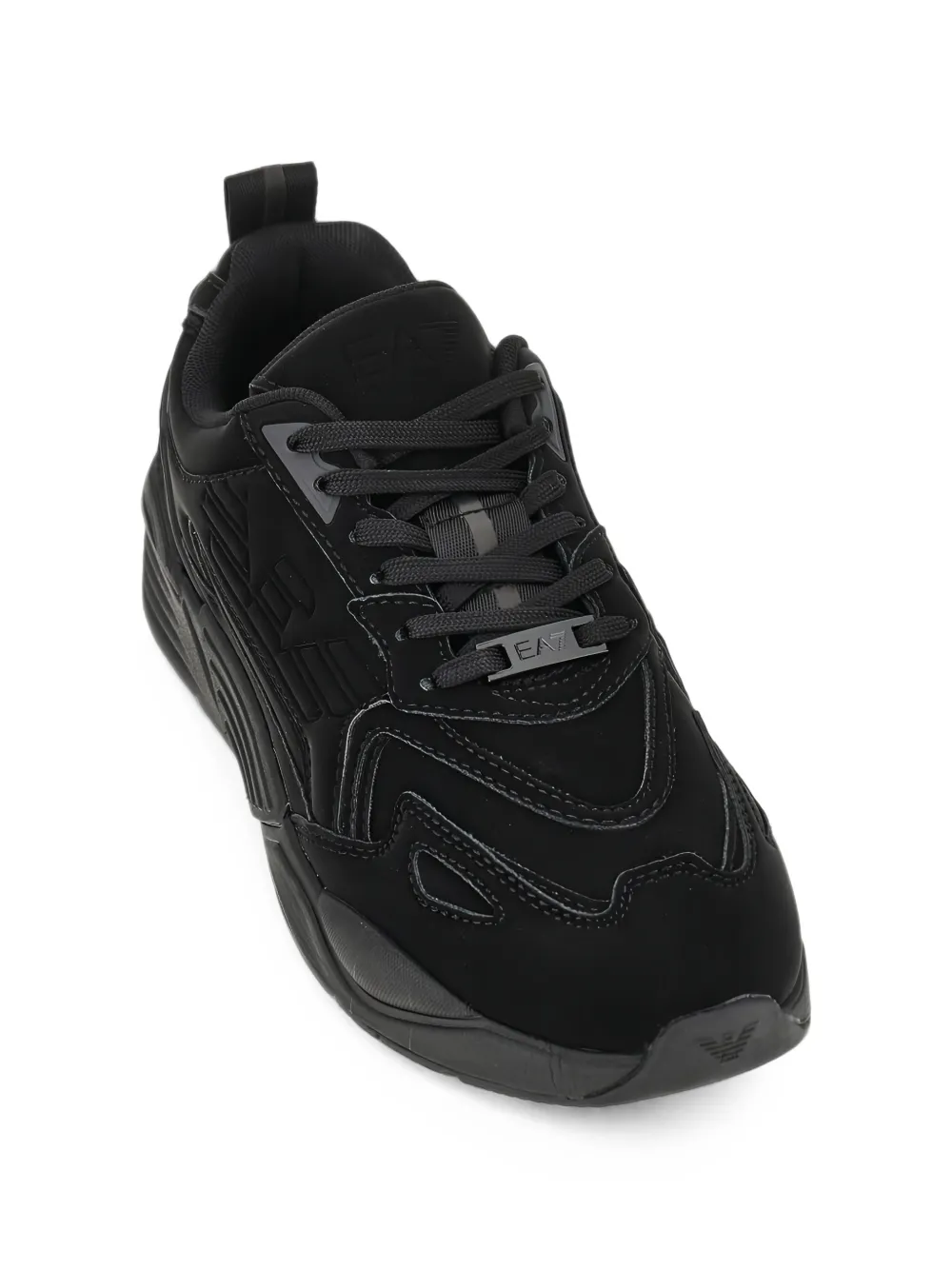 Ea7 Emporio Armani logo-embossed panelled sneakers Zwart