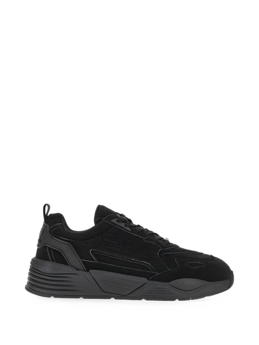 Ea7 Emporio Armani logo-embossed panelled sneakers Zwart