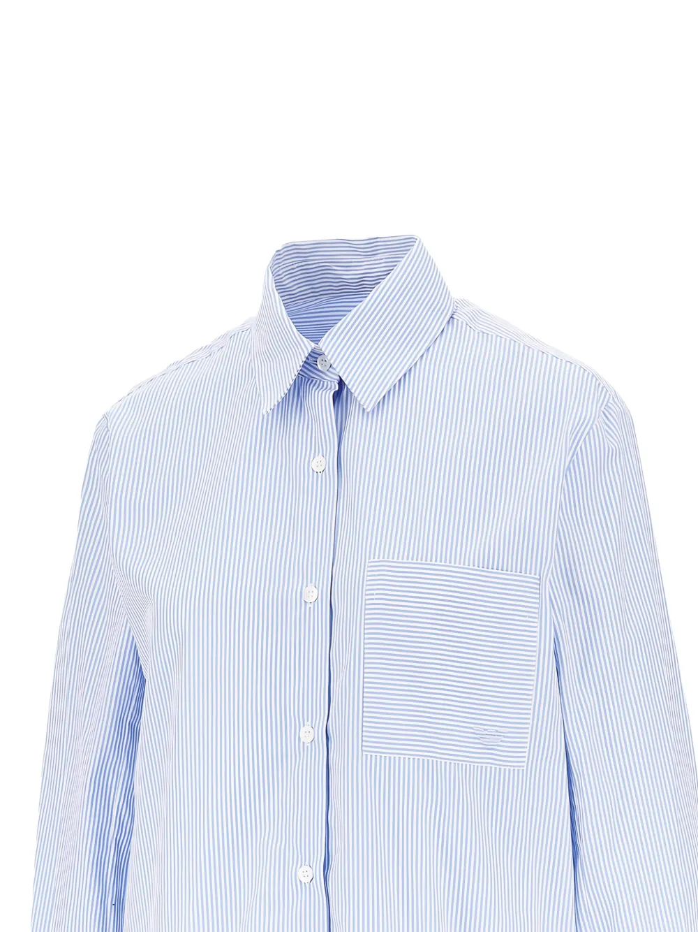 Emporio Armani shirt met verticale streep en borstzak Blauw
