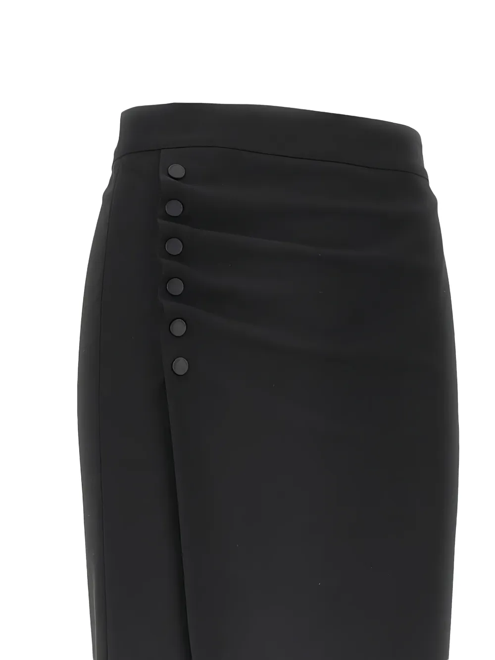 Emporio Armani button-embellished draped skirt Zwart