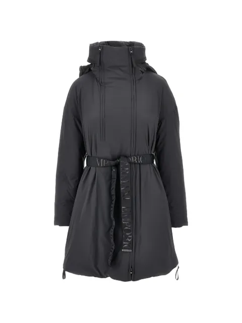Emporio Armani logo-belt hooded jacket