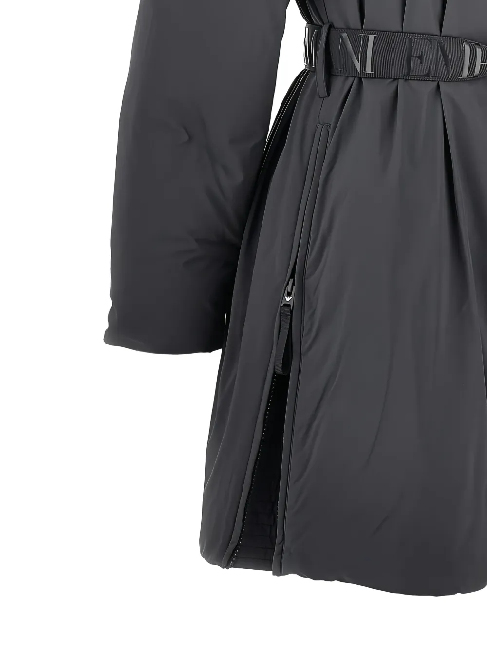 Emporio Armani Jack met capuchon en logo-ceintuur Zwart