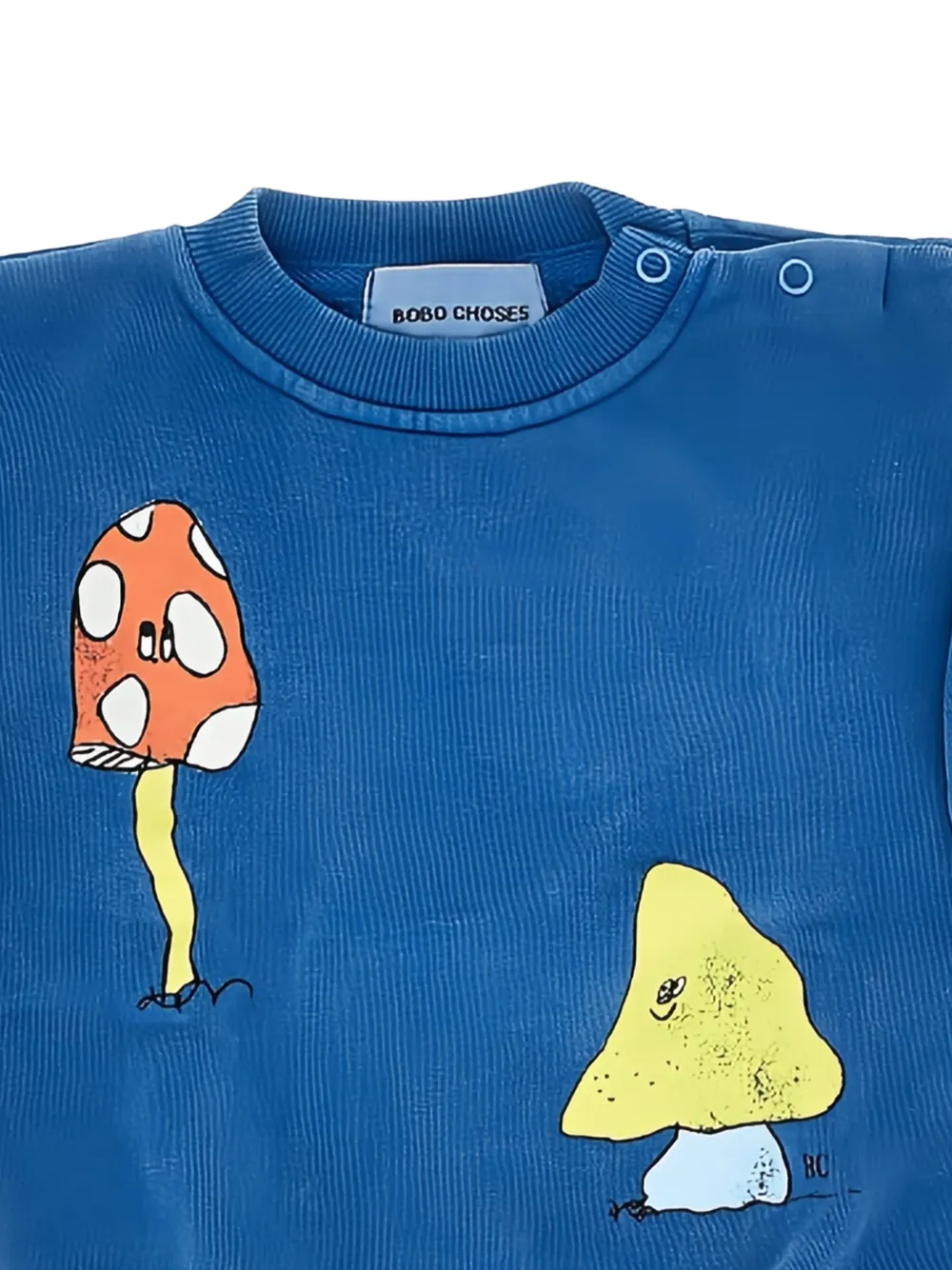 Bobo Choses Mush Monster sweater met paddenstoelprint Blauw