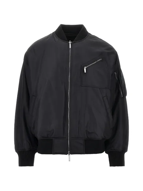 Emporio Armani logo-patch zip-up bomber jacket