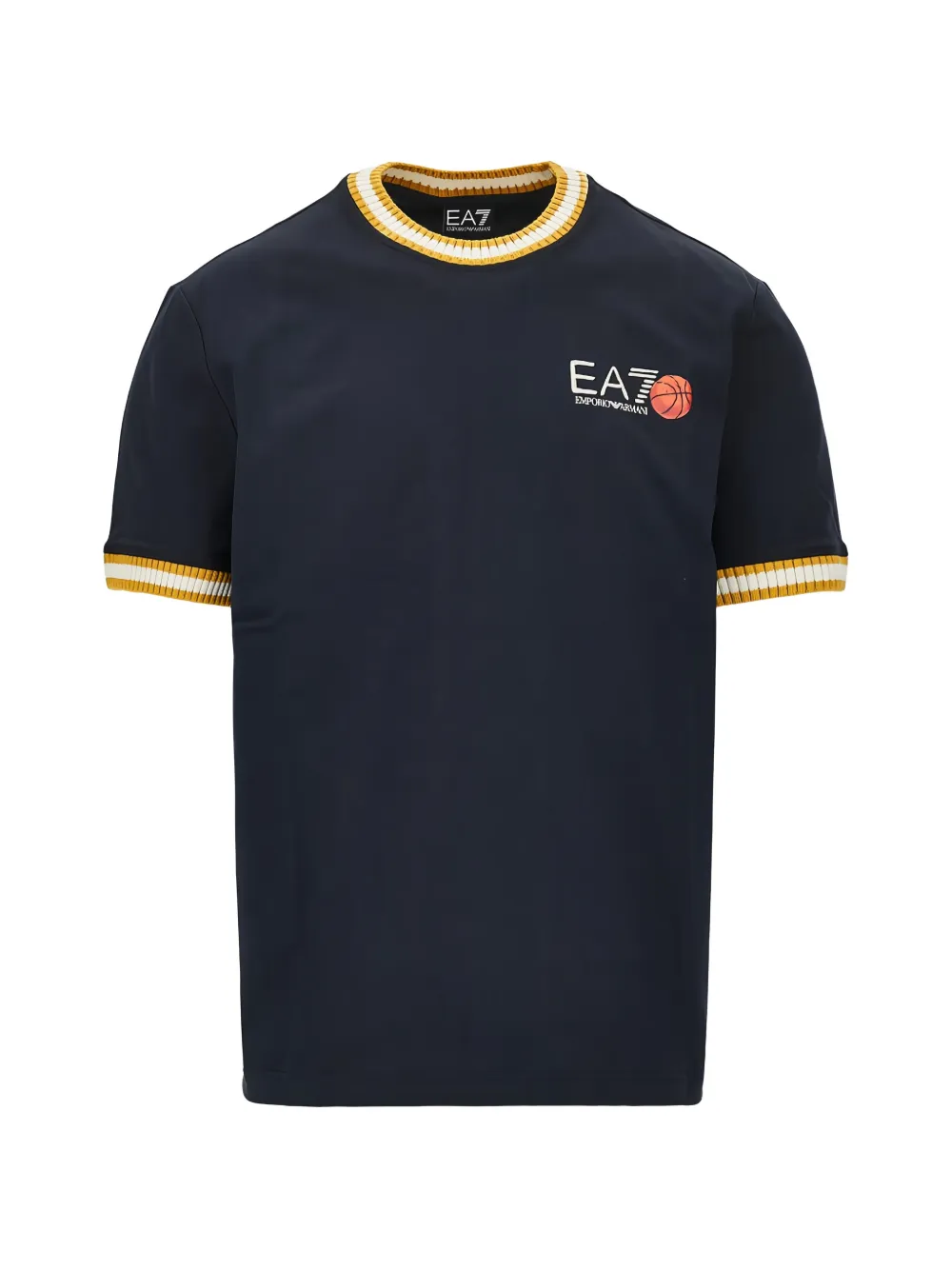 Ea7 Emporio Armani logo-print striped-trim T-shirt