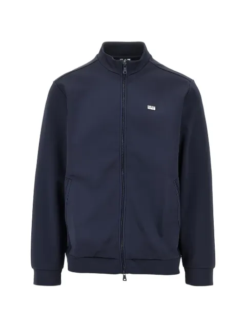 Ea7 Emporio Armani logo-plaque zip-up jacket