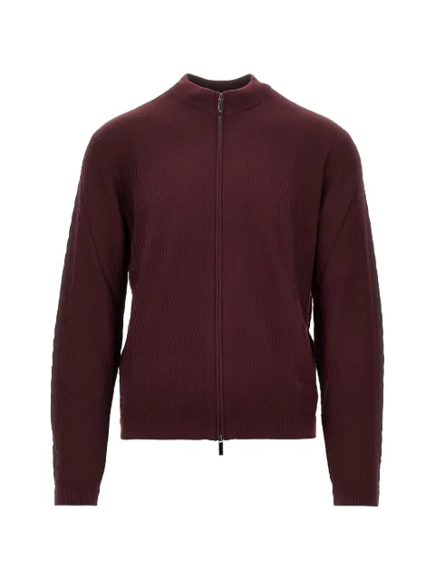 Emporio Armani textured zip-up cardigan
