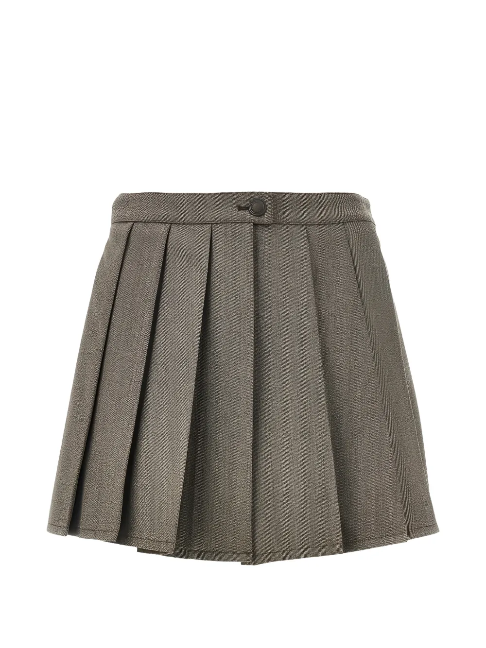 Emporio Armani Pleated Virgin Wool Shorts In 그레이